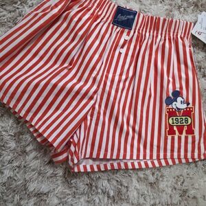 Red and White Striped Mickey Mouse Shorts
